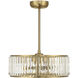 Janus 12 inch Warm Brass with Gold Blades Fan D'Lier