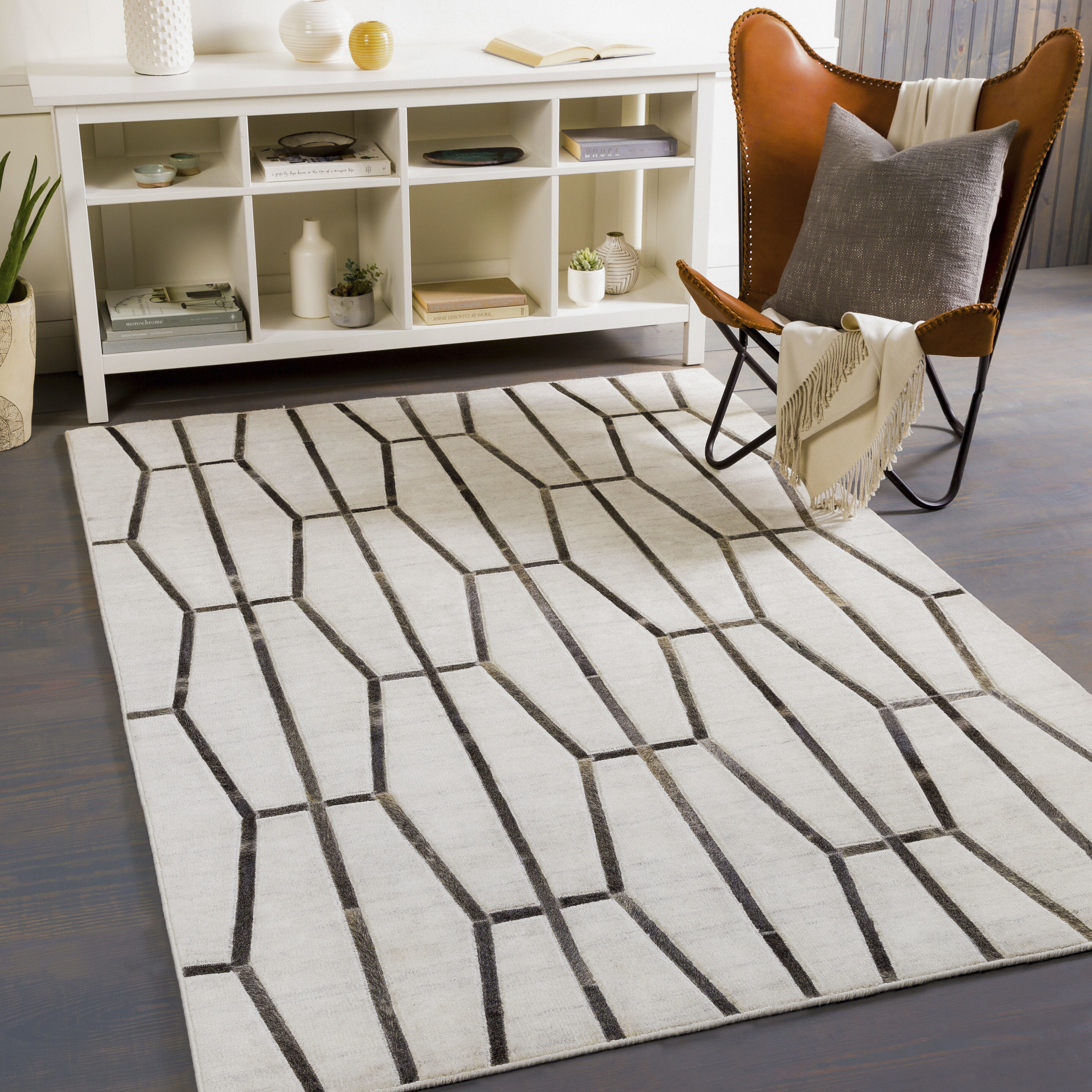 Eloquent 36 X 24 inch Light Gray Rug in 2 x 3, Rectangle