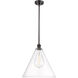 Ballston Cone 1 Light 16 inch Oil Rubbed Bronze Pendant Ceiling Light in Clear Glass