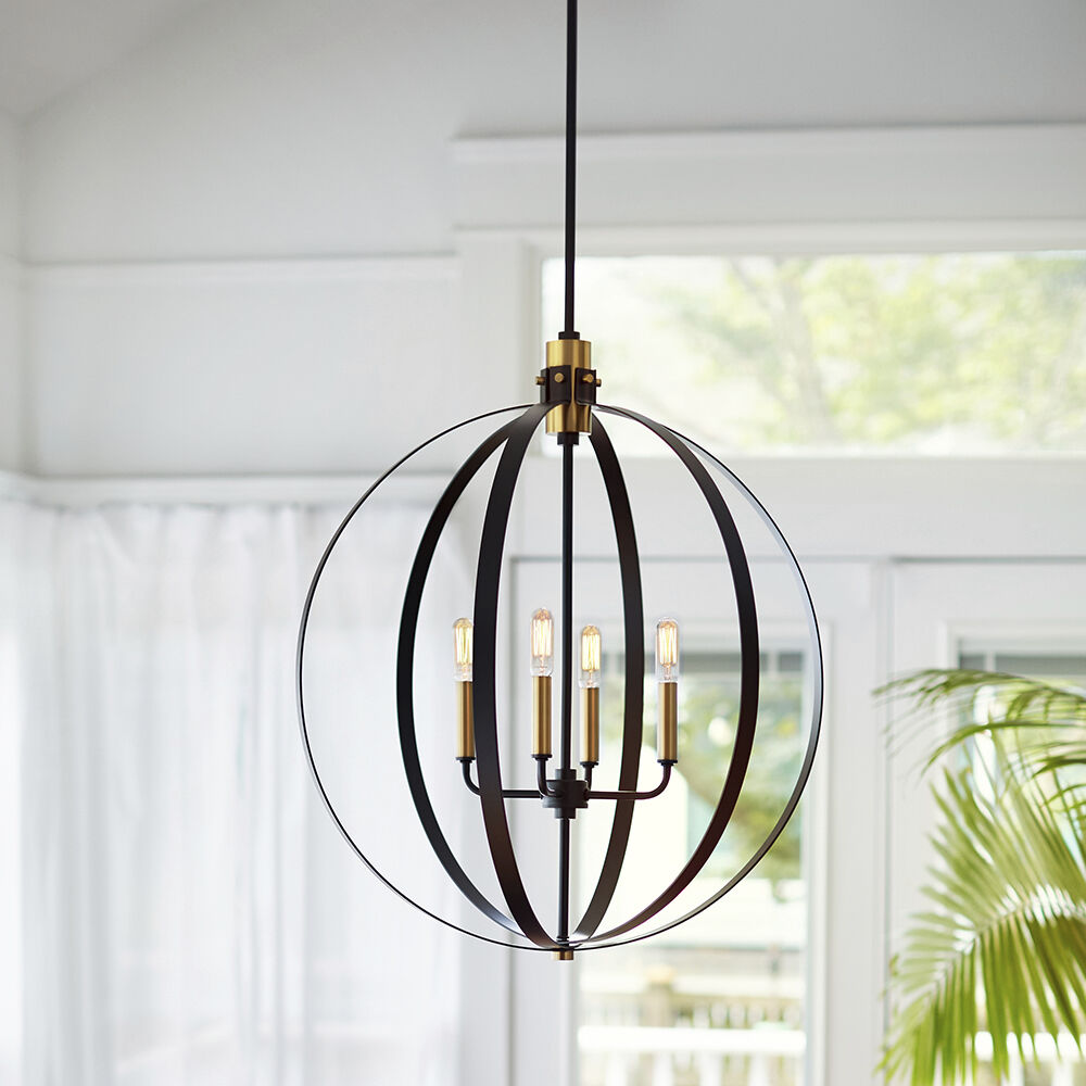 Cirque LED 24 inch Black Chandelier Ceiling Light, Orb