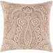 Boteh 20 X 20 inch Camel/Khaki/Light Gray/Cream Pillow Cover, Square