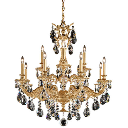 Milano 12 Light 33 inch Antique Silver Chandelier Ceiling Light in Cast Antique Silver, Milano Golden Teak