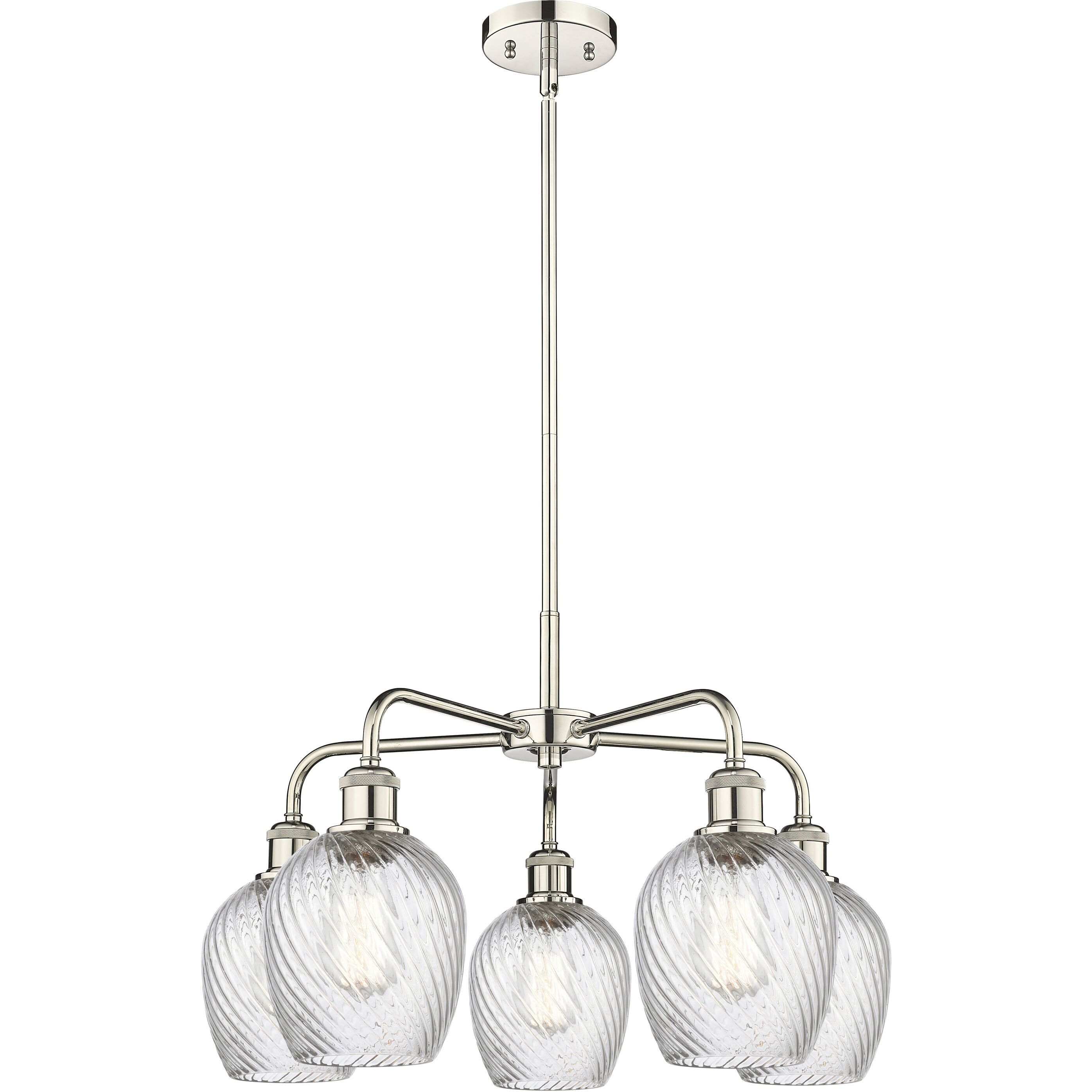 Salina 5 Light 23 inch Polished Nickel Chandelier Ceiling Light