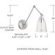 Profile 15.25 inch 100 watt Brushed Nickel Adjustable Swing Arm Sconce Wall Light