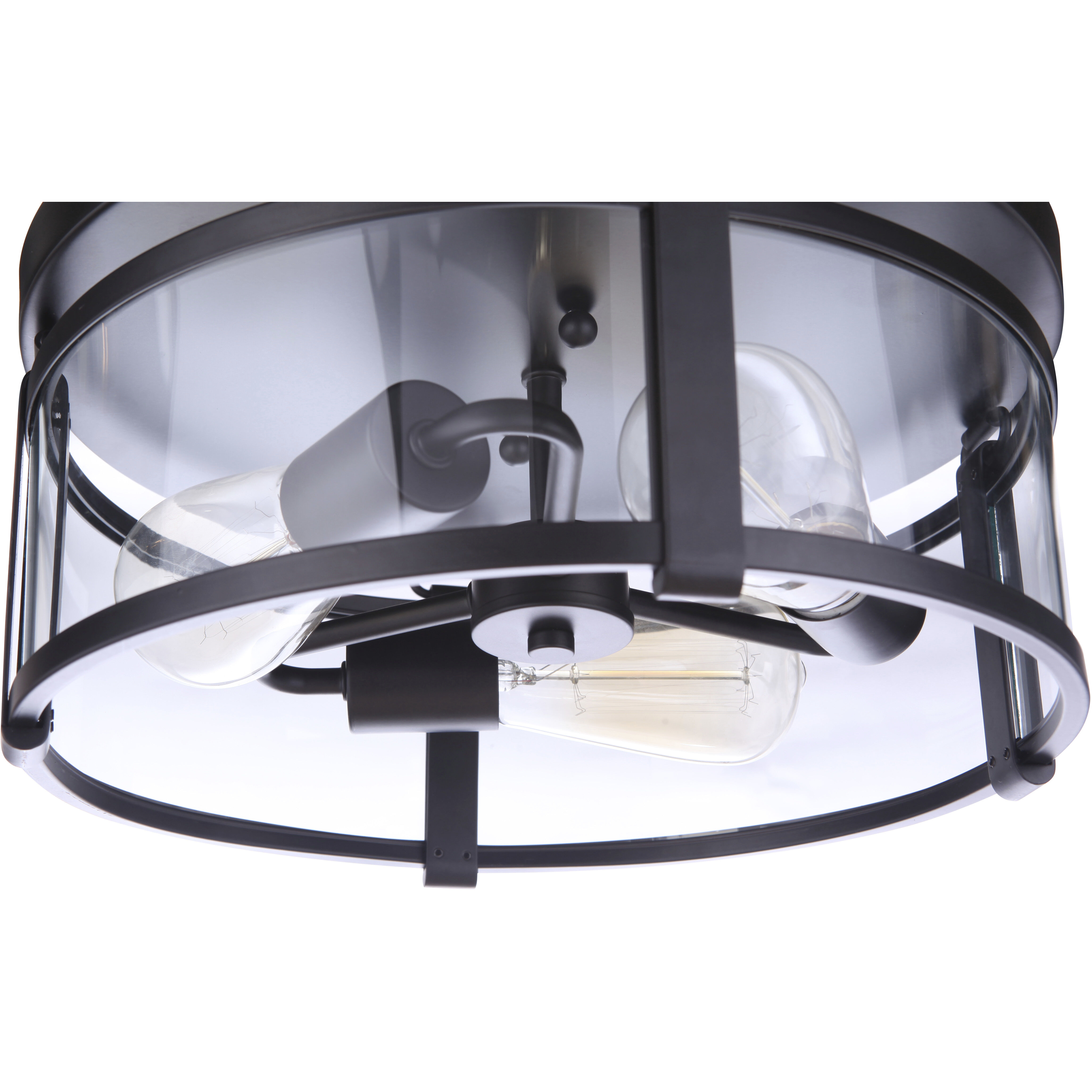 Elliot 3 Light 13 inch Flat Black Flushmount Ceiling Light