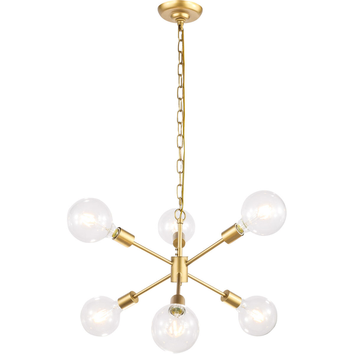 Nolan 6 Light 16 inch Brass Pendant Ceiling Light