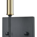 Livingston 1 Light 5 inch Matte Black with Satin Brass Vanity Light Wall Light