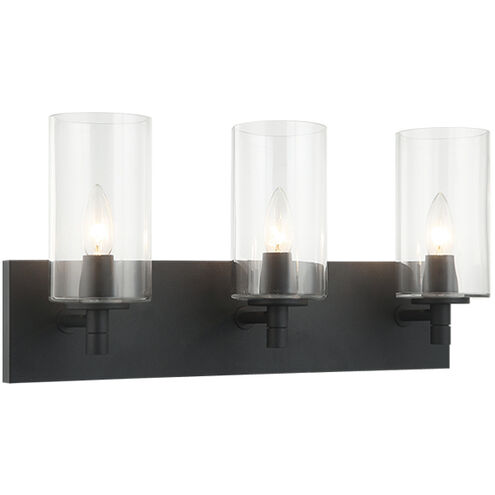 Candela Wall Sconce Wall Light in Matte Black and Clear