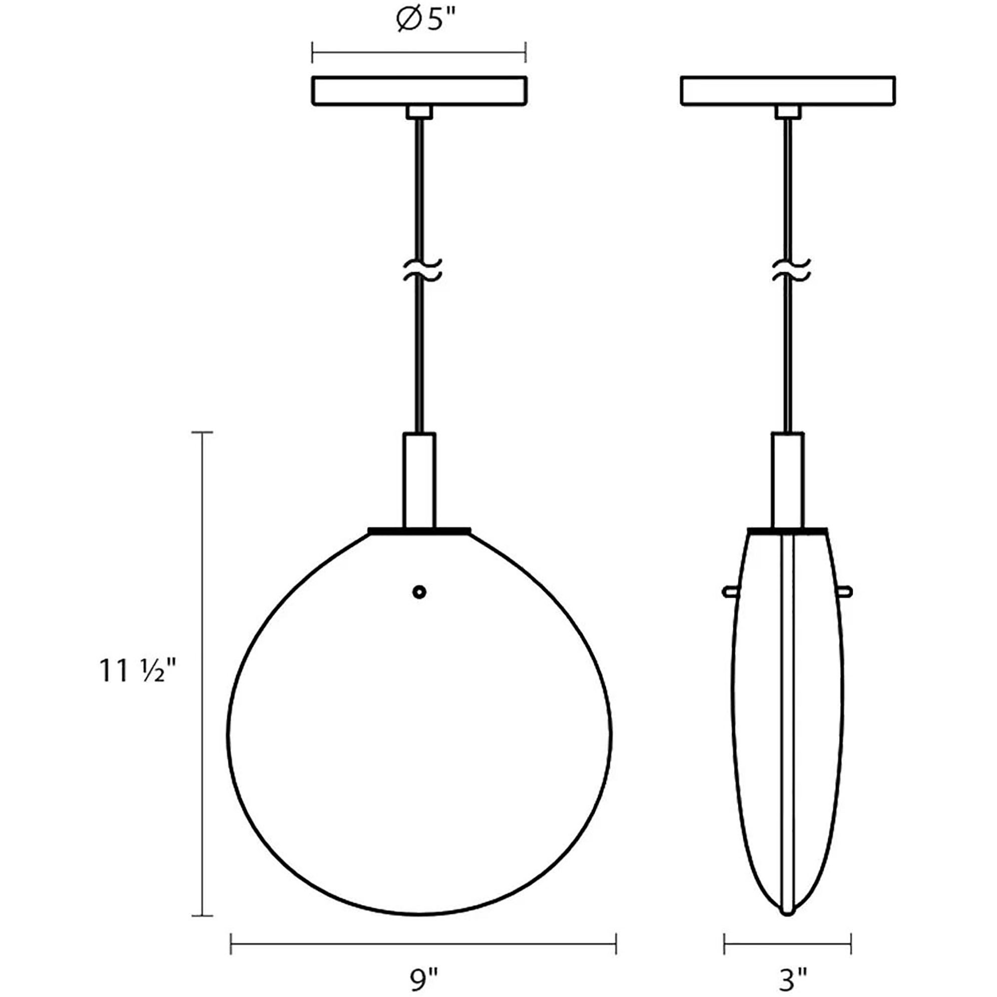 Cantina LED 9 inch Satin Black Pendant Ceiling Light in White Glass, Small
