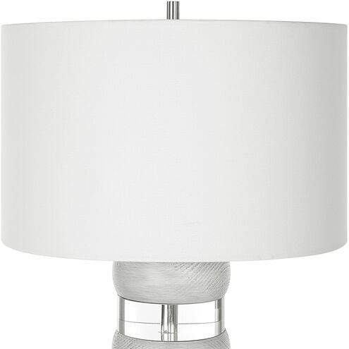 Band Together 28 inch 150 watt Crystal And Bleached Wood with Brushed Nickel Table Lamp Portable Light