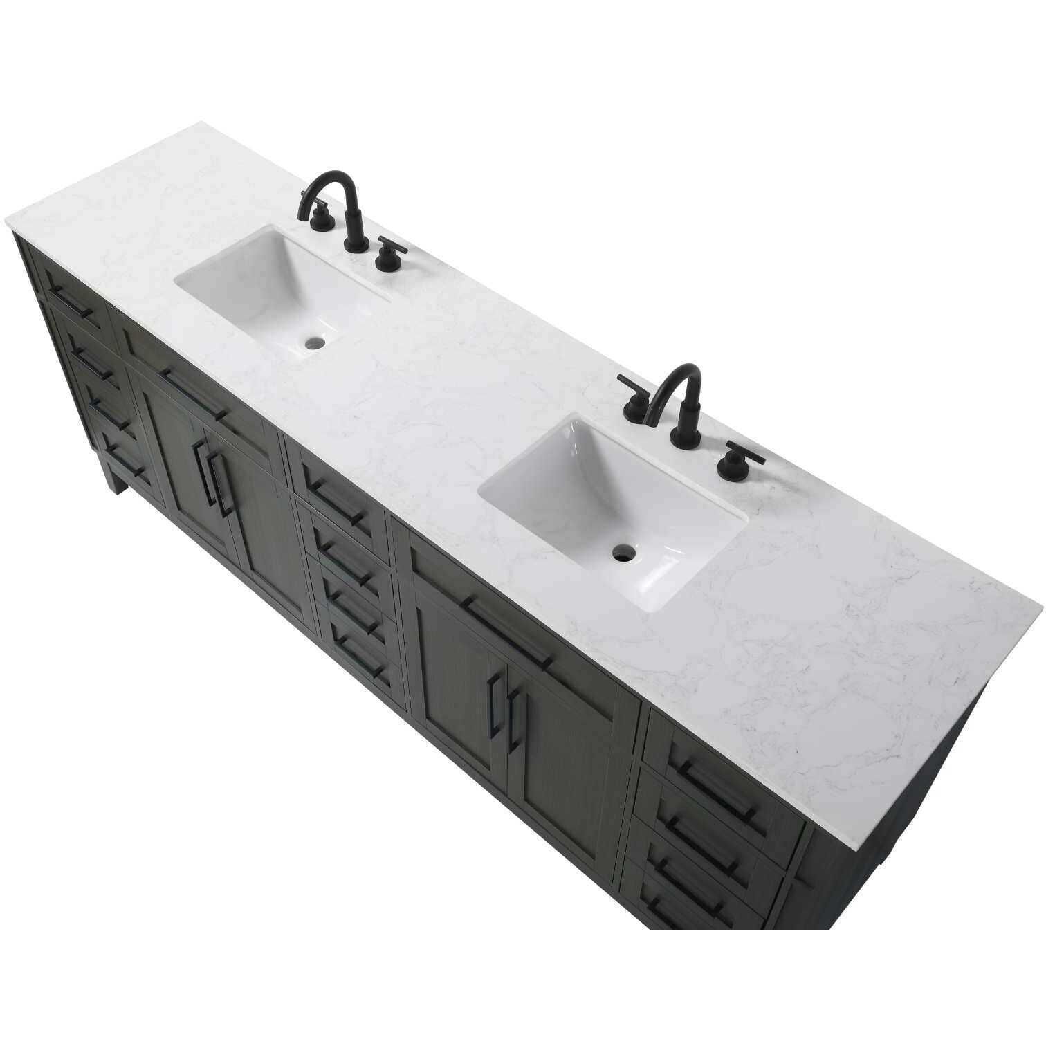 Virginia 84 X 35 inch Mocha Brown Bathroom Vanity Cabinet