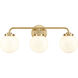 Fairbanks 3 Light 23.25 inch Brushed Gold Vanity Light Wall Light
