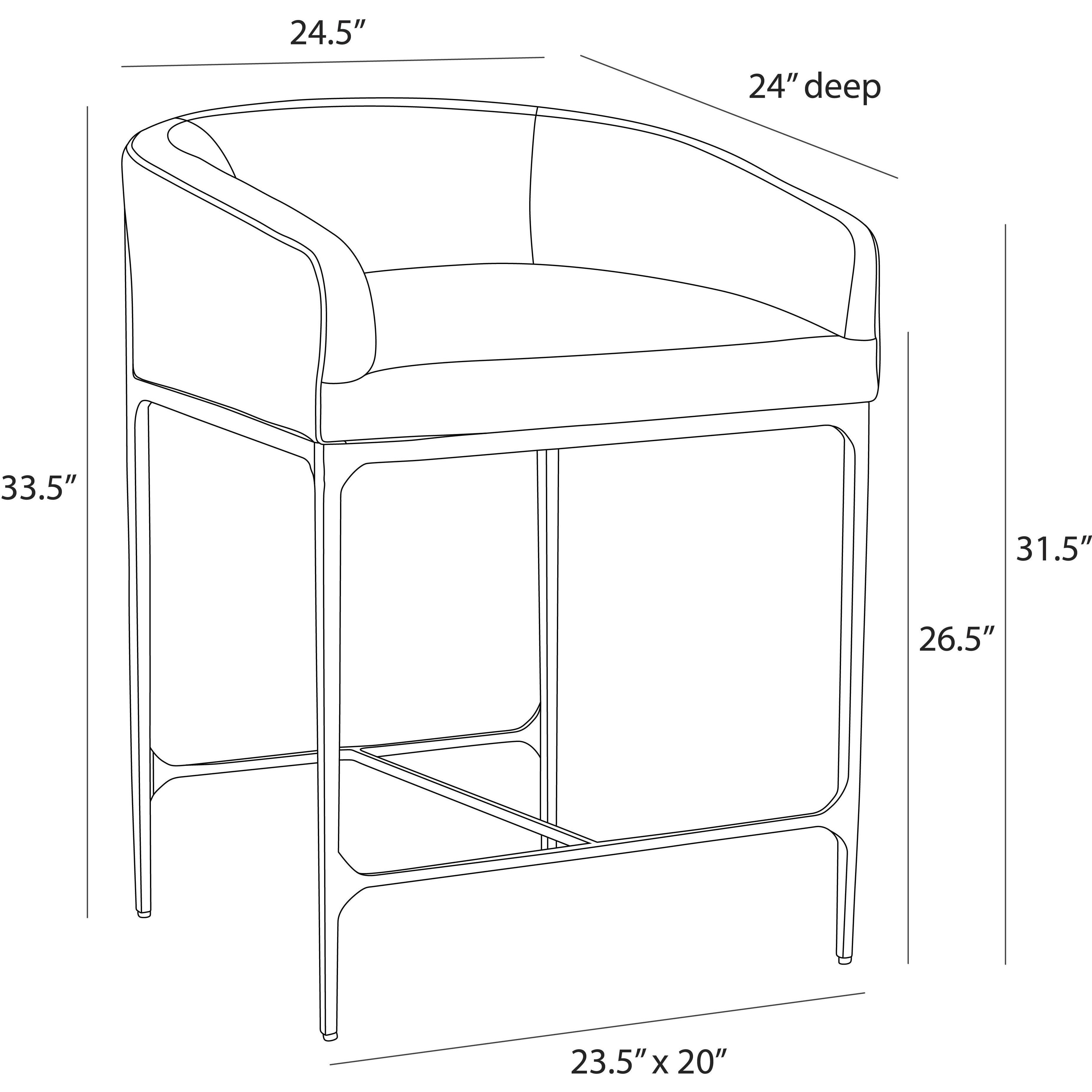 Osbourne 33.5 inch Black and Blackened Iron Counter Stool