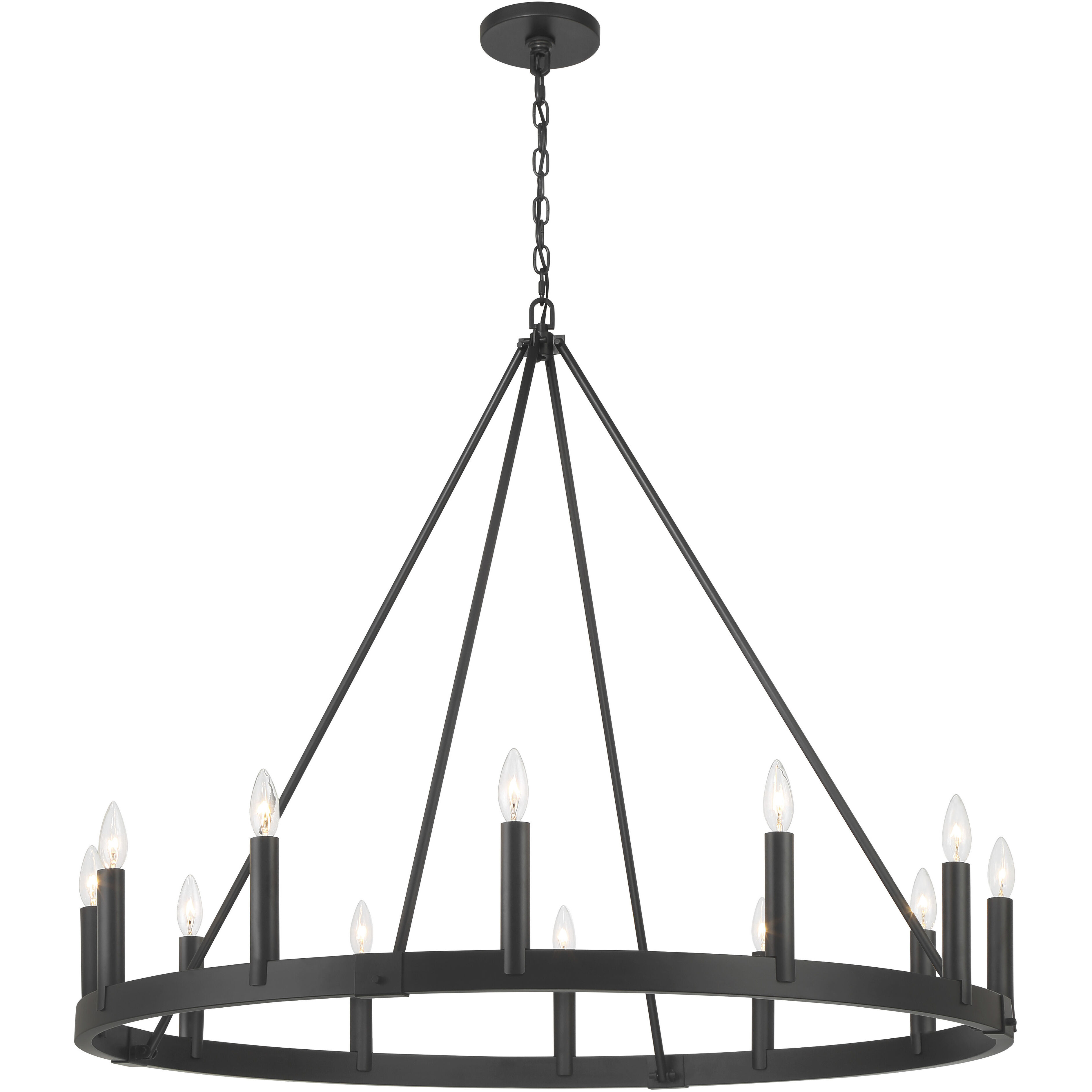 Dutton 12 Light 42.5 inch Coal Black Chandelier Ceiling Light