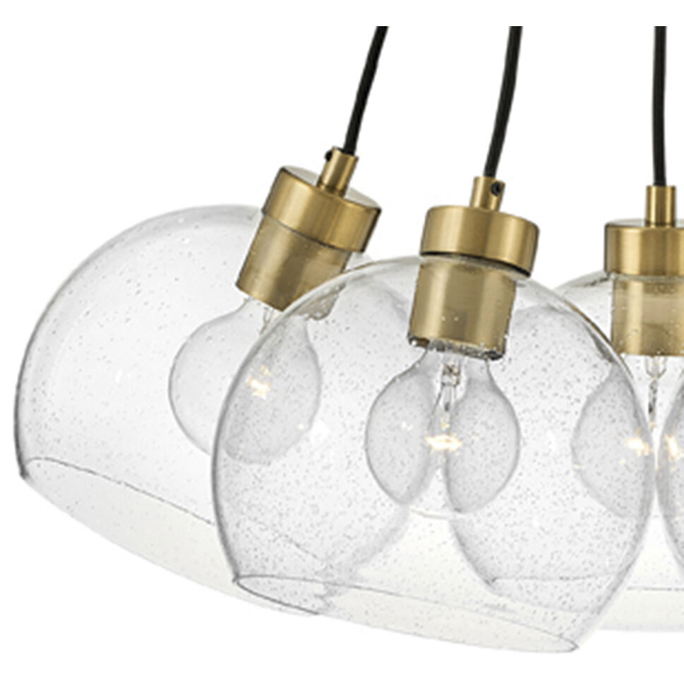 Rumi LED 22 inch Lacquered Brass Pendant Ceiling Light, Cluster