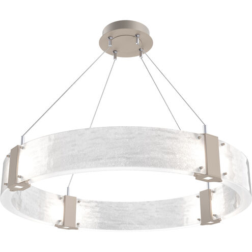 Parallel LED 32.7 inch Beige Silver Chandelier Ceiling Light in Metallic Beige Silver, Clear Granite, 2700K LED, Ring