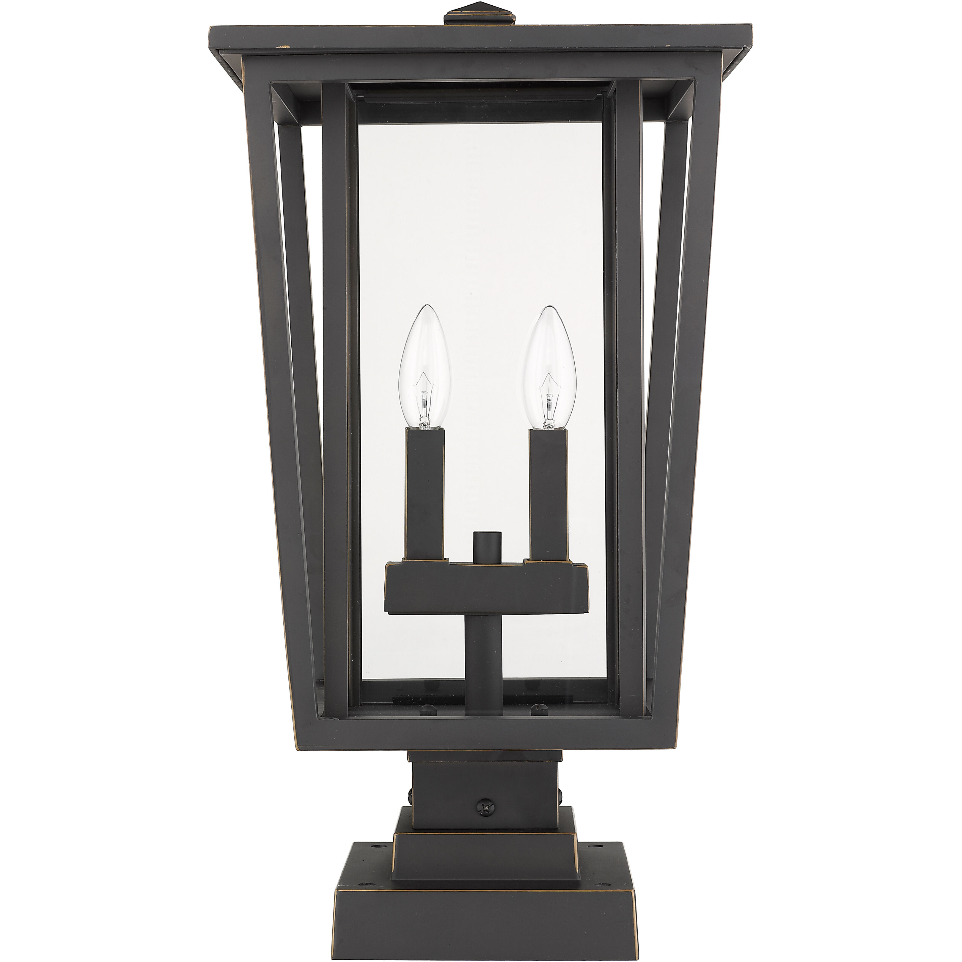 Seoul 2 Light 20.75 inch Oil Rubbed Bronze Outdoor Pier Mounted Fixture in 13.5