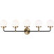 Ian K. Fowler Cafe 5 Light 38.25 inch Satin Brass Wall Bath Fixture Wall Light