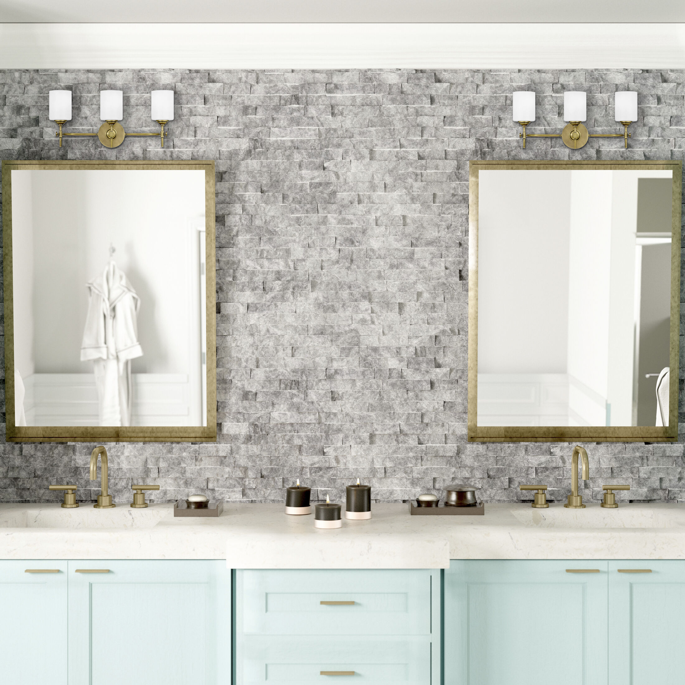 Aria 4 Light 31 inch Weathered Brass Bath Light Wall Light