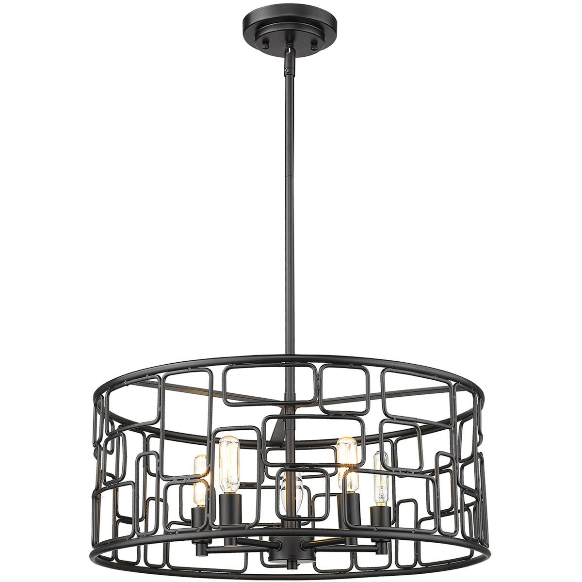 Amoret 5 Light 20 inch Matte Black Convertible Pendant Ceiling Light