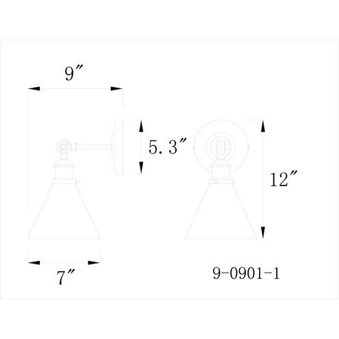 Glenn 9 inch 60.00 watt Satin Nickel Adjustable Wall Sconce Wall Light, Essentials