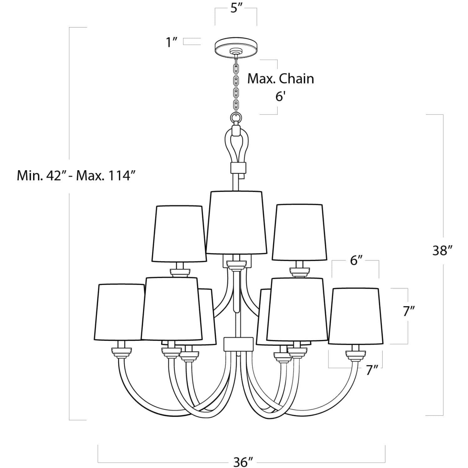 Bimini 9 Light 36 inch Natural Chandelier Ceiling Light, Large