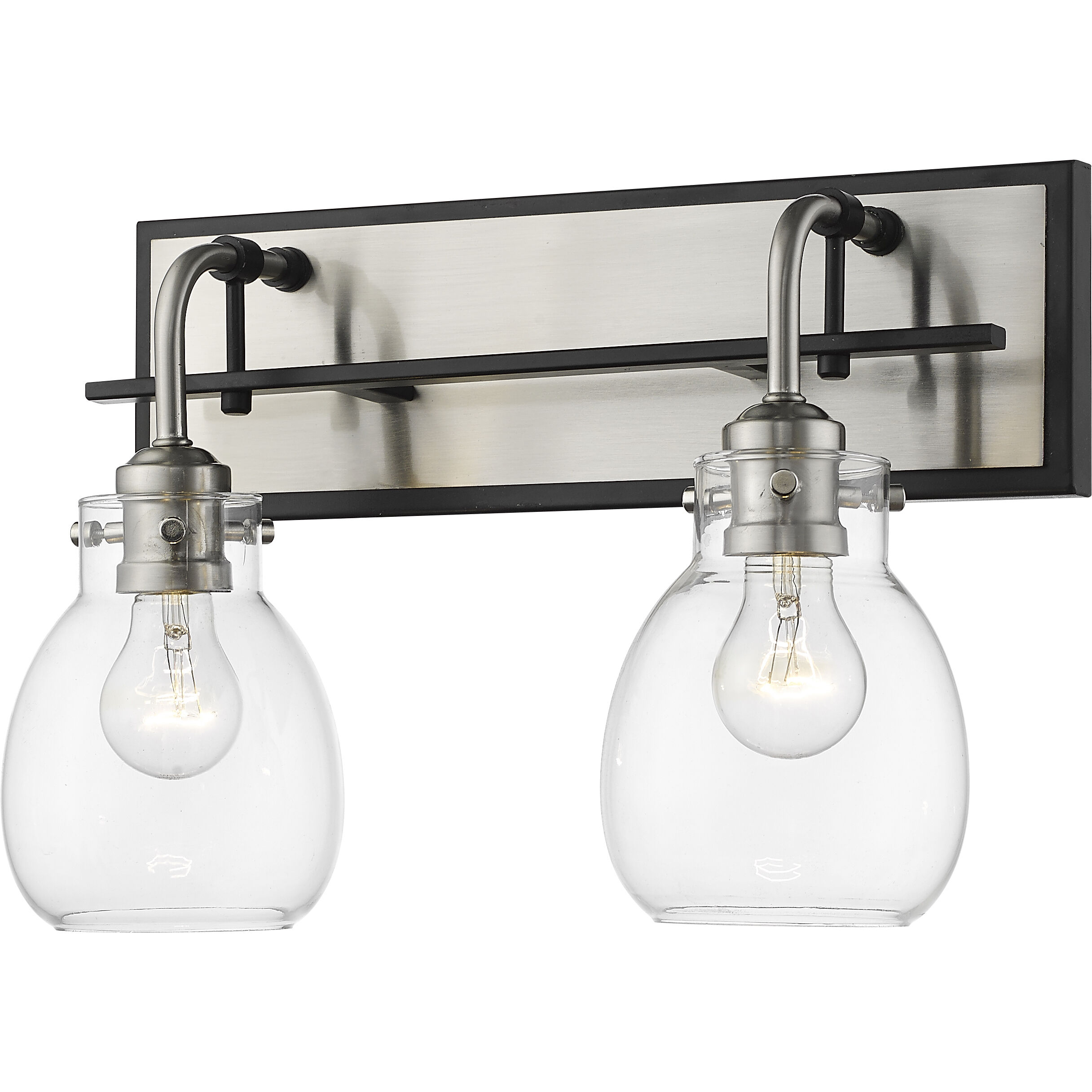 Kraken 2 Light 16 inch Matte Black and Brushed Nickel Wall Sconce Wall Light