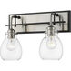 Kraken 2 Light 16 inch Matte Black and Brushed Nickel Wall Sconce Wall Light