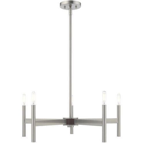 Copenhagen 5 Light 25 inch Brushed Nickel Chandelier Ceiling Light