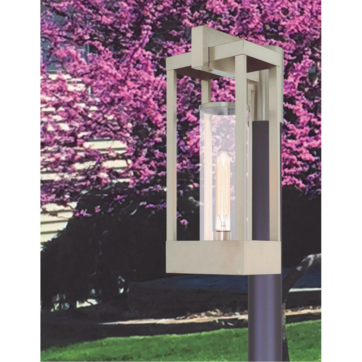 Delancey 1 Light 18.88 inch Brushed Nickel Outdoor Post Top Lantern