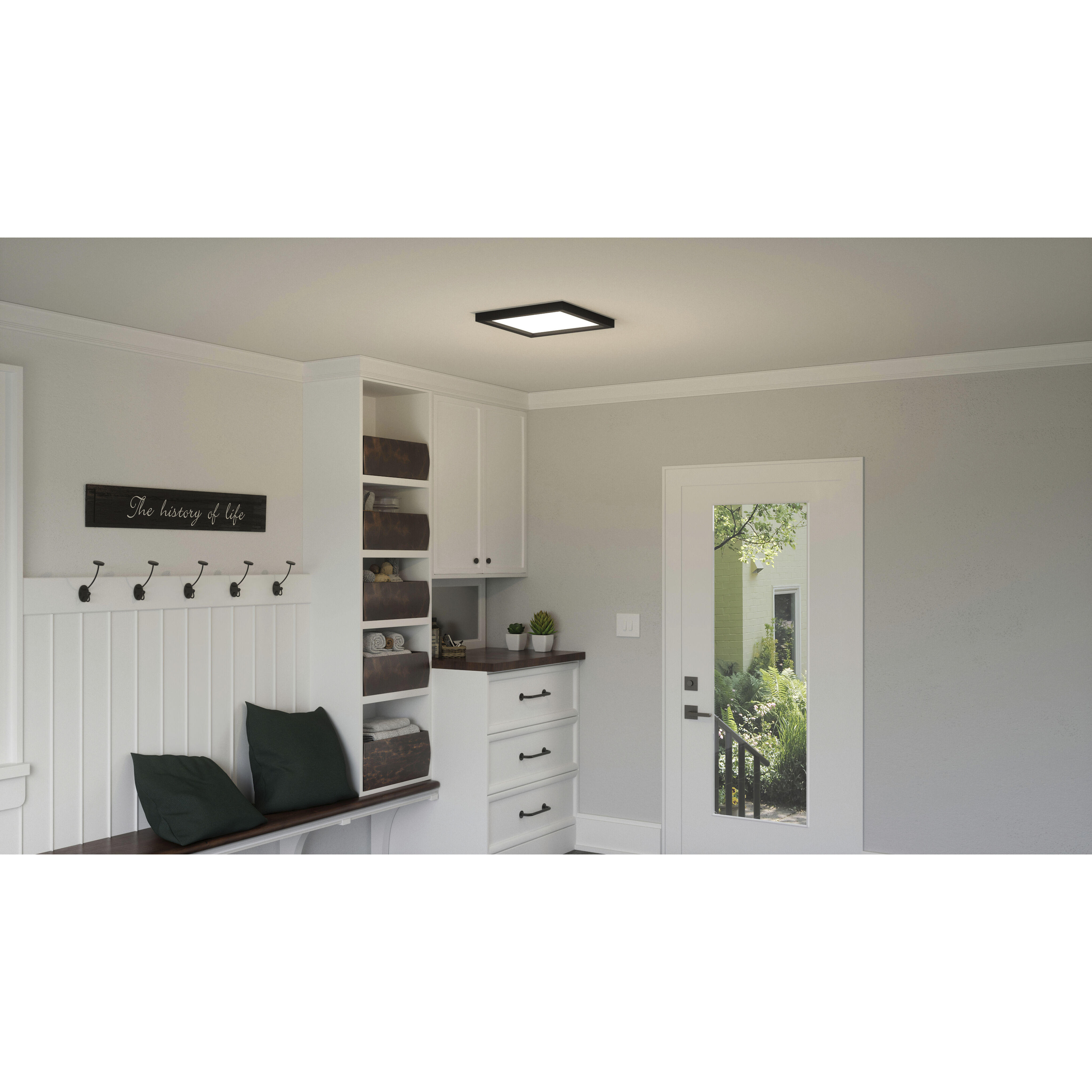 Outskirts LED 15 inch Earth Black Flush Mount Ceiling Light