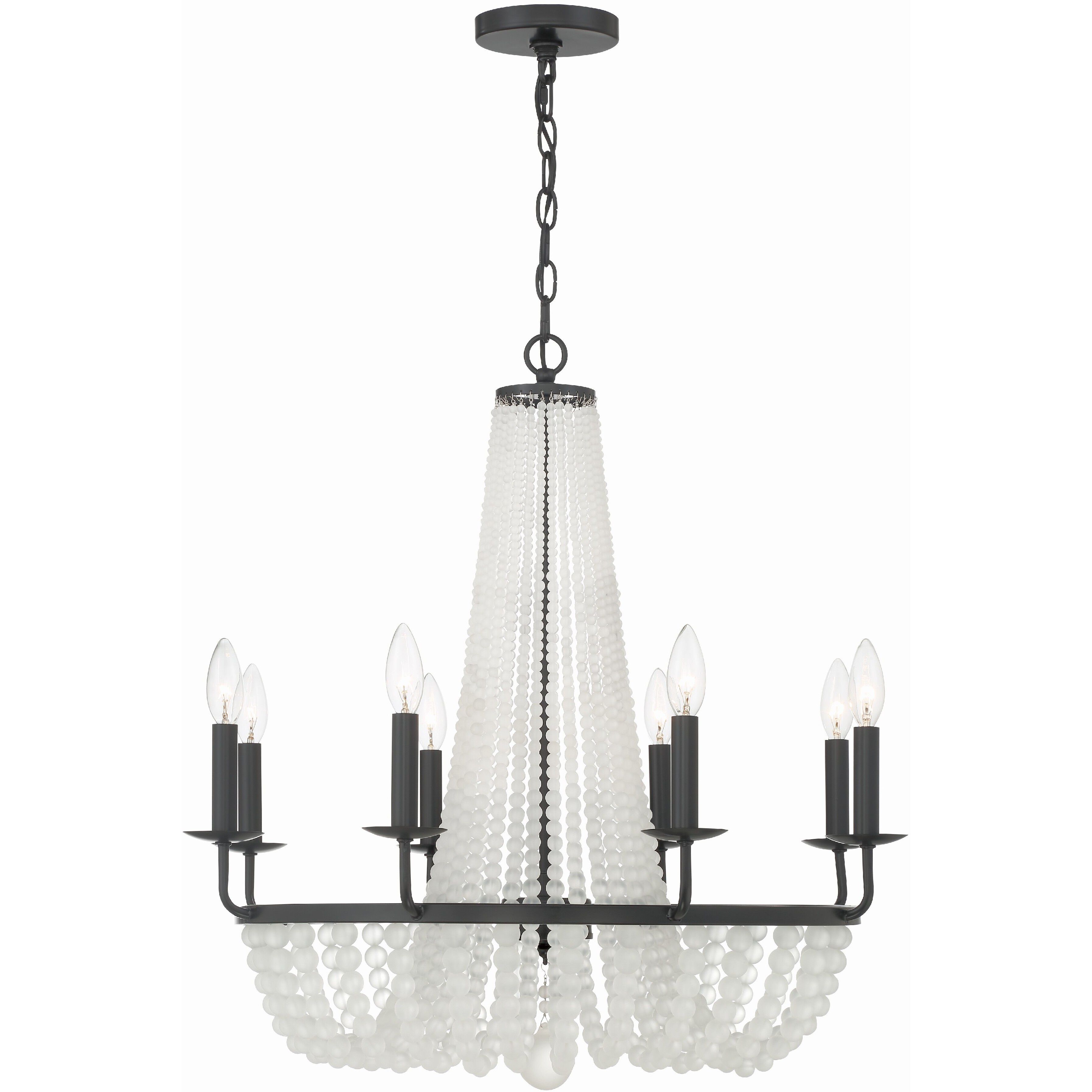 Bella 8 Light 26 inch Matte Black Chandelier Ceiling Light