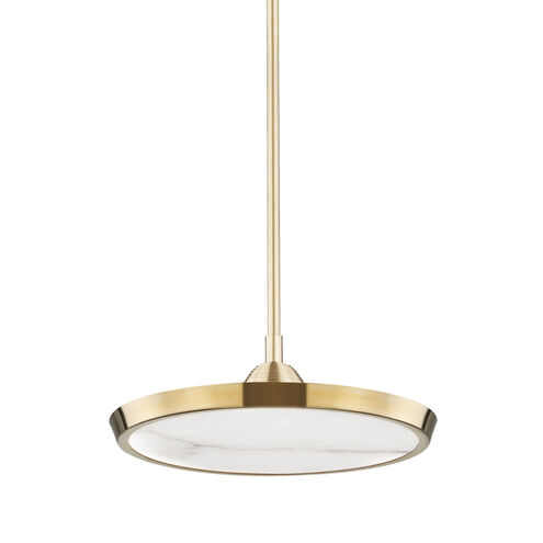Draper LED 15.5 inch Aged Brass Pendant Ceiling Light