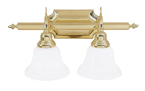 French Regency 2 Light 19 inch Polished Brass Bath Vanity Wall Light