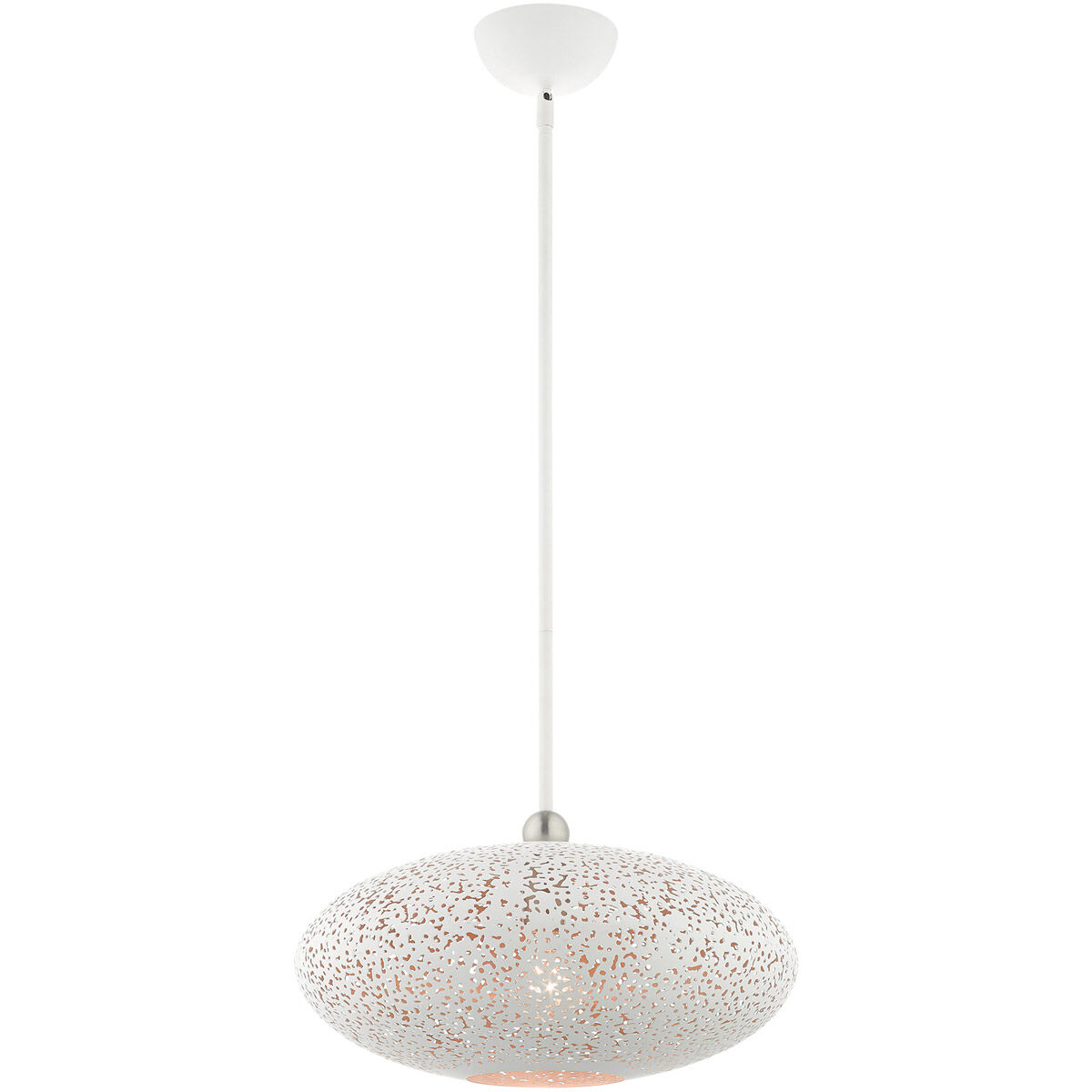 Charlton 1 Light 16 inch White with Brushed Nickel Accents Pendant Ceiling Light