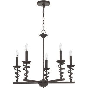 Forbach 5 Light 26 inch Texture Black Chandelier Ceiling Light