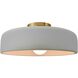 Radiance LED 13 inch Matte White and Brushed Brass Semi Flush Ceiling Light
