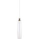 Sean Lavin Coda LED 5.1 inch Satin Nickel Pendant Ceiling Light in Small, Clear Crackle, Integrated LED