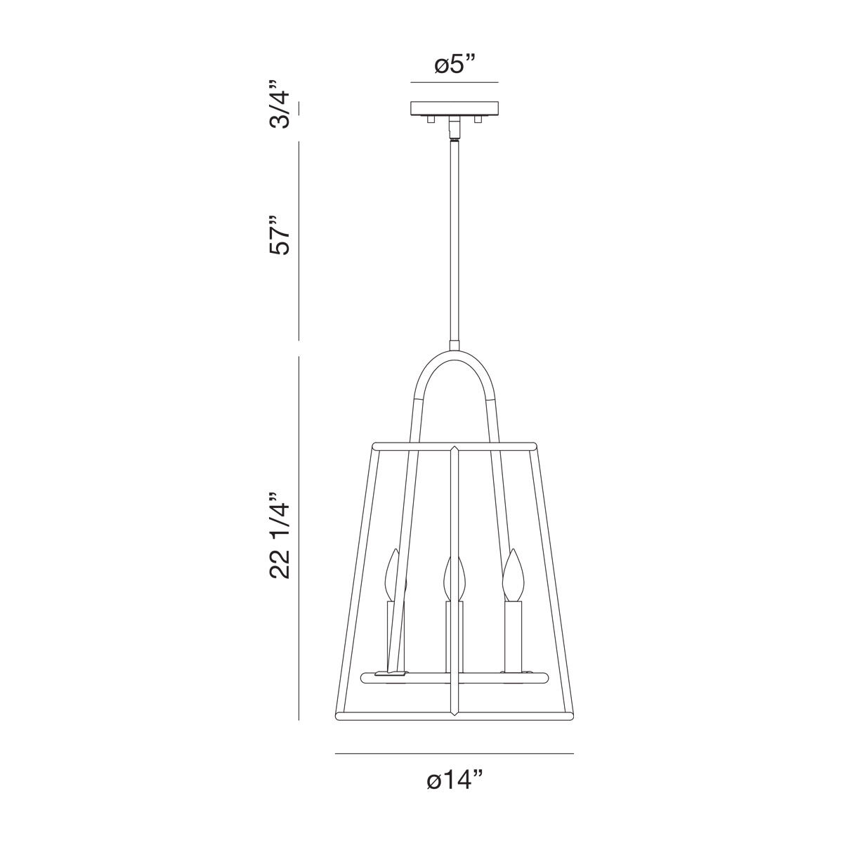 Campana 4 Light 14 inch Satin Nickel/black Chandelier Ceiling Light