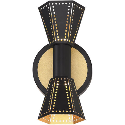 Houston 2 Light Black and Gold Wall Sconce Wall Light