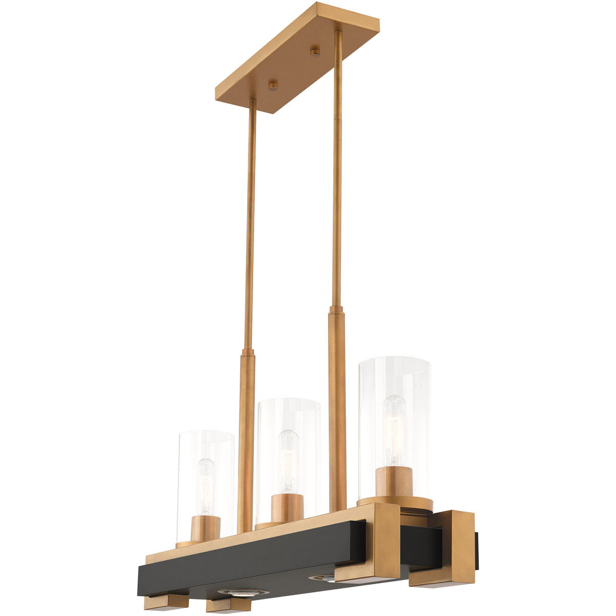 Buttonwood 5 Light 28 inch Aged Gold Linear Chandelier Ceiling Light