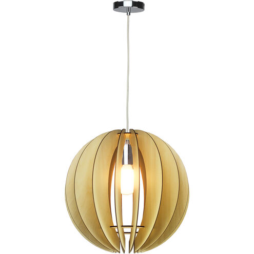 Canada 1 Light 16 inch Natural Wood Single Pendant Light Ceiling Light
