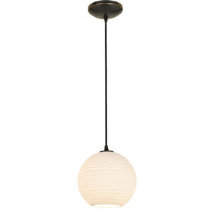 Japanese Lantern LED 10 inch Oil Rubbed Bronze Pendant Ceiling Light