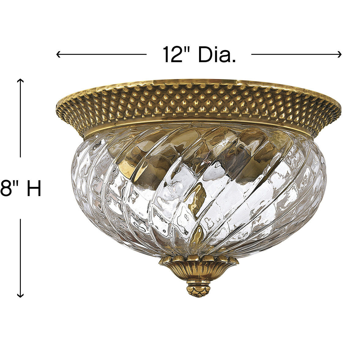 Plantation 2 Light 12 inch Burnished Brass Indoor Bath Flush Mount Ceiling Light