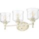 Keating 3 Light 23.88 inch Antique Ivory Vanity Light Wall Light