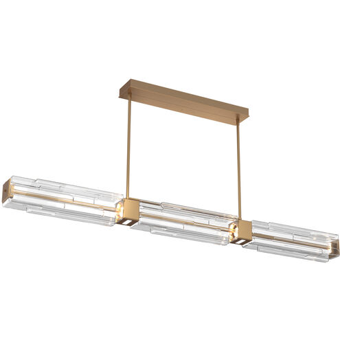 Ledgestone LED Novel Brass Linear Pendant Ceiling Light in 3000K LED, Dining