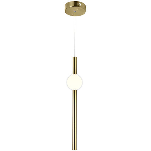 Baton LED 6 inch Brass Down Mini Pendant Ceiling Light
