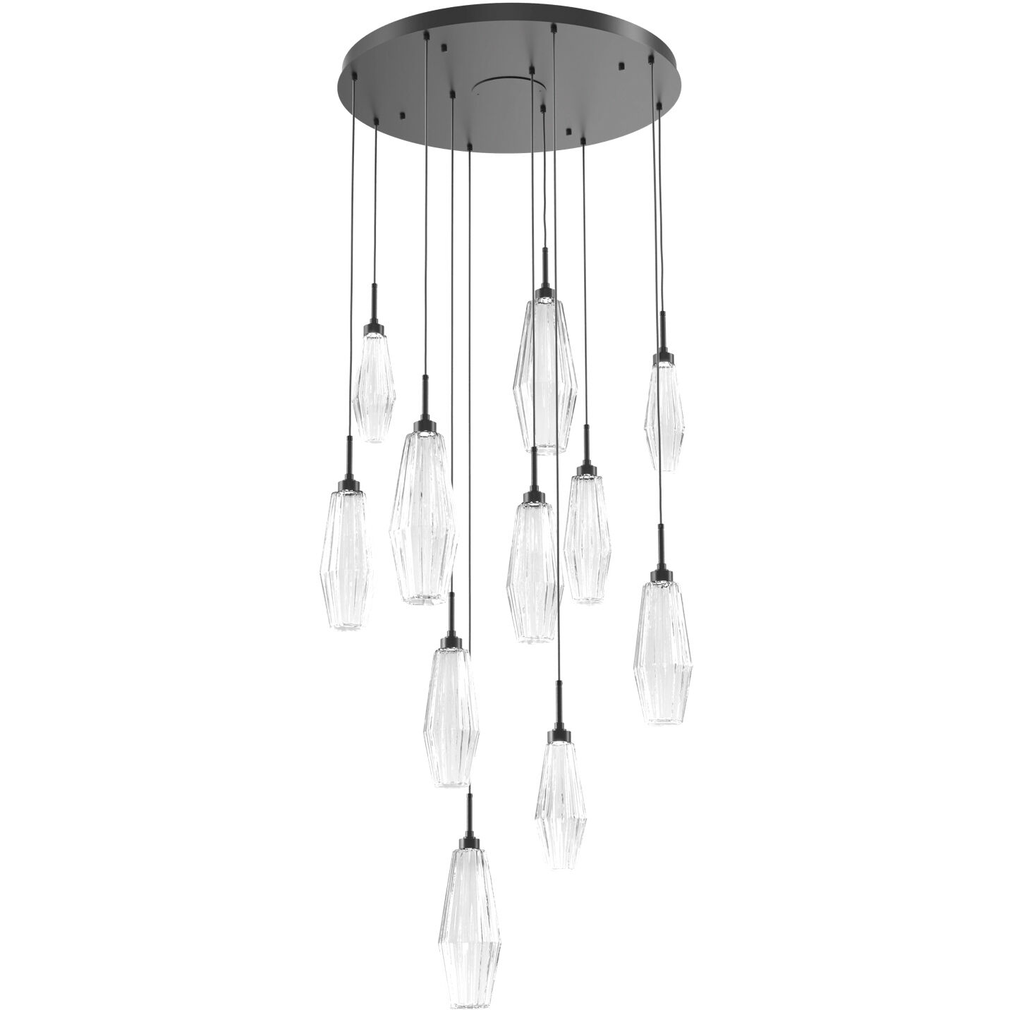 Aalto LED 33.3 inch Matte Black Chandelier Ceiling Light, Round Multi-Port