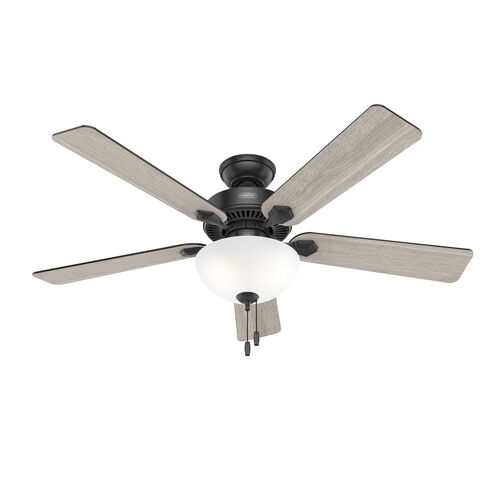 Swanson 52 inch Matte Black with Matte Black/Light Gray Oak Blades Ceiling Fan