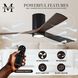 Atlas Irene-3HLK 42 inch Matte Black with Walnut Tone Blades Ceiling Mount Paddle Fan, Flush Mounted